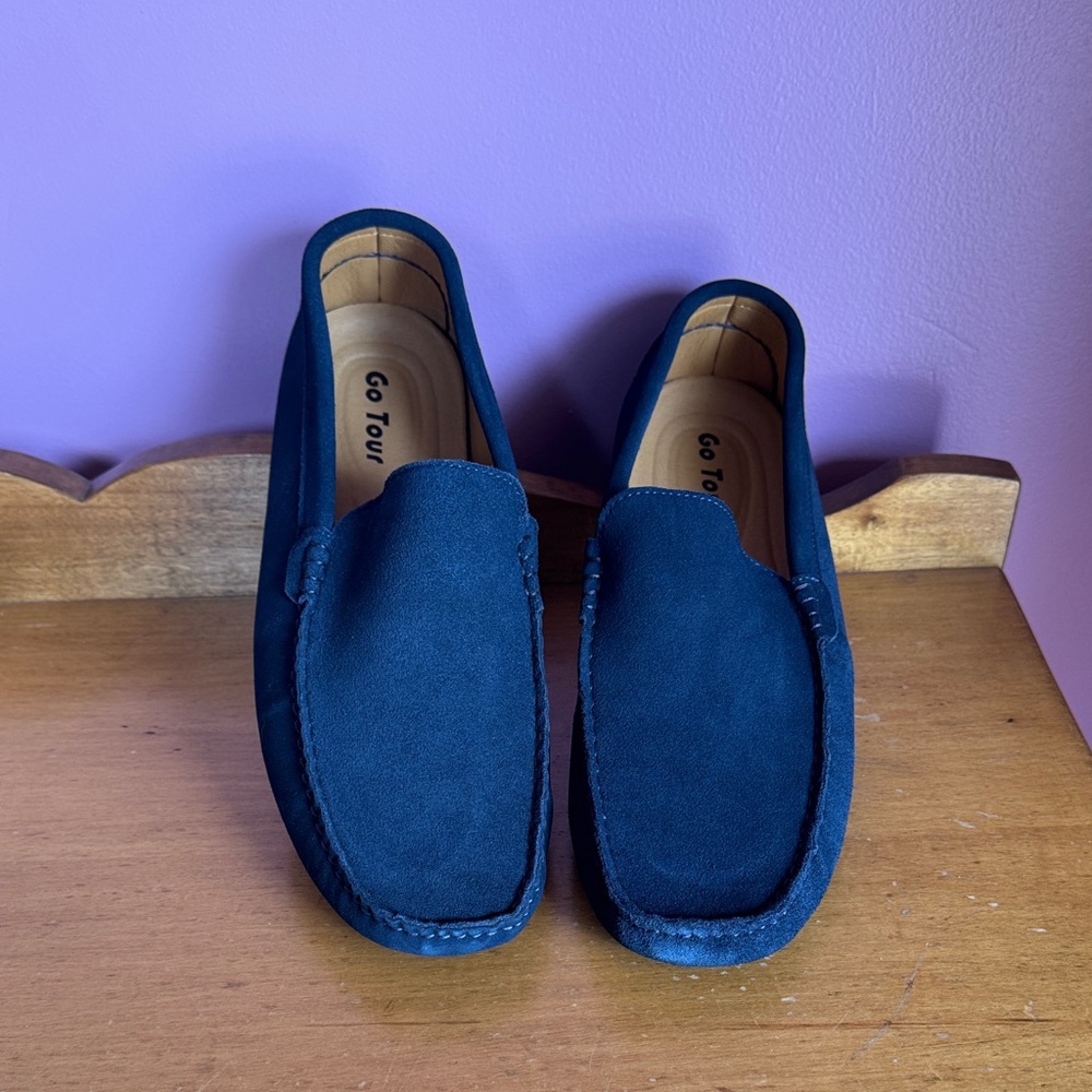 Men's Navy Slip-On Loafers
